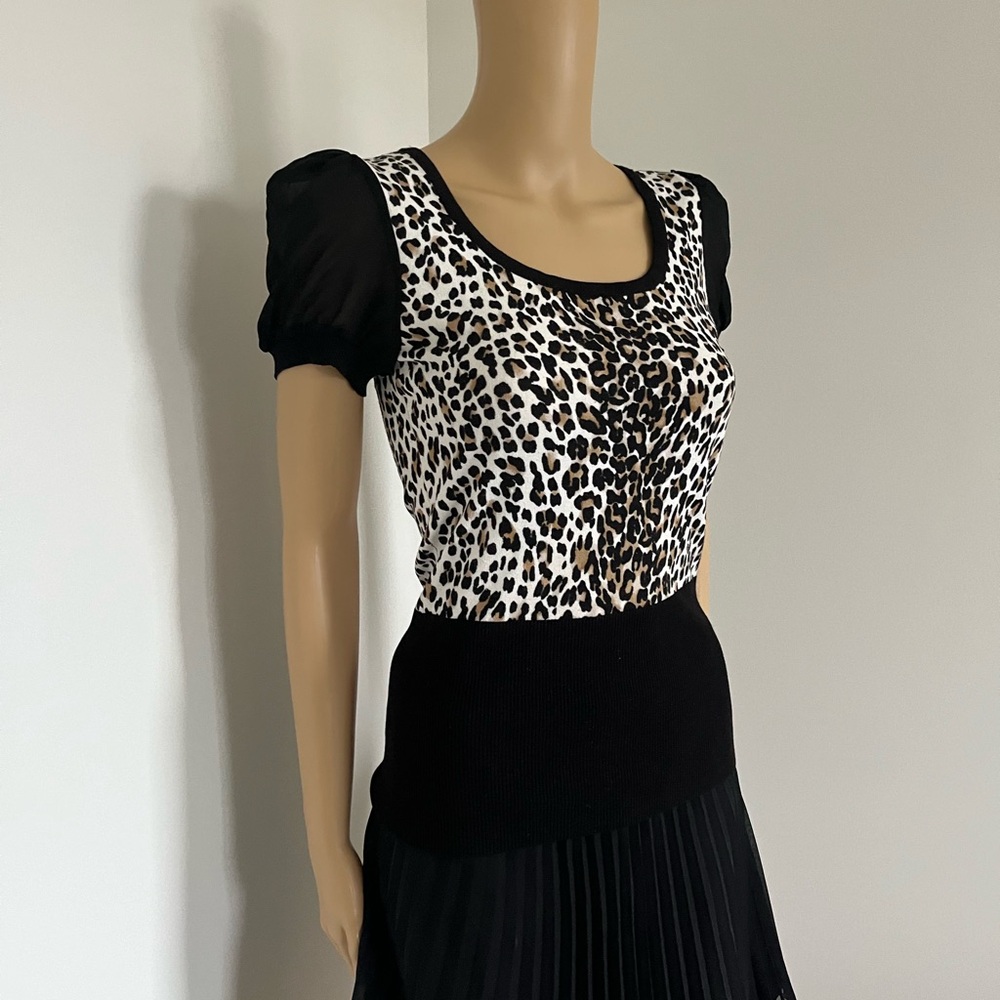 White House Black Market Leopard Print Top